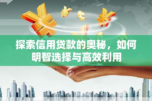 浈江探索信用贷款的奥秘，如何明智选择与高效利用