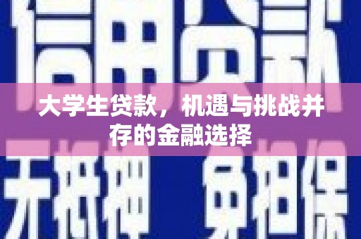 浈江大学生贷款，机遇与挑战并存的金融选择