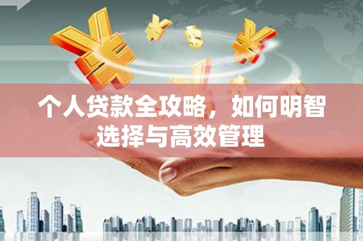 浈江个人贷款全攻略，如何明智选择与高效管理