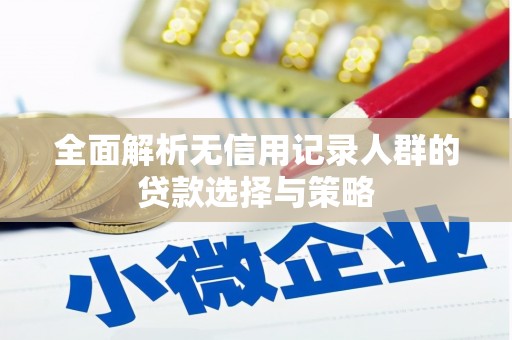 浈江全面解析无信用记录人群的贷款选择与策略